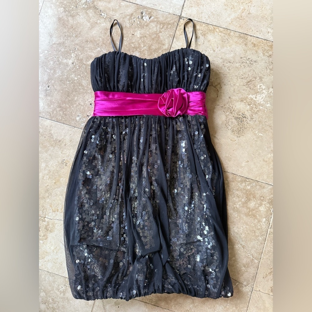 Jody Christopher girls strapless sequin dress excellent condition size 3 - Picture 7 of 11
